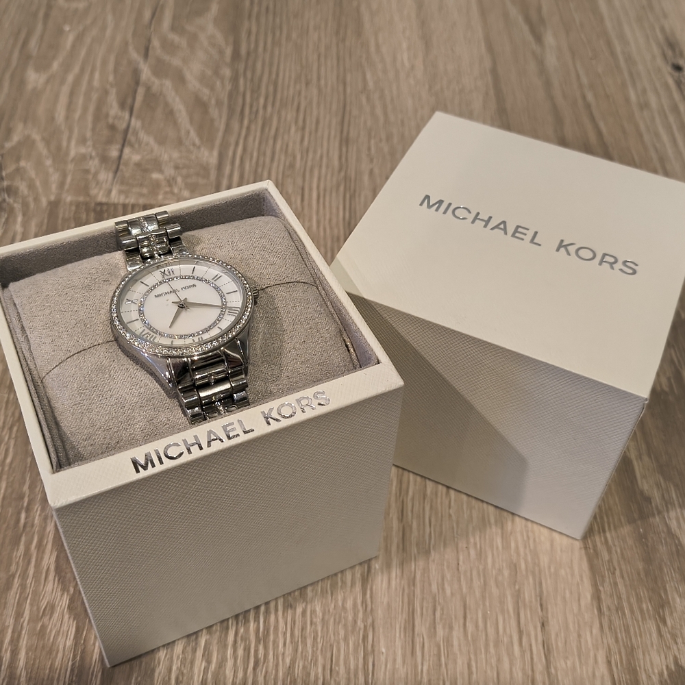 Michael Kors Silver Pavé Watch